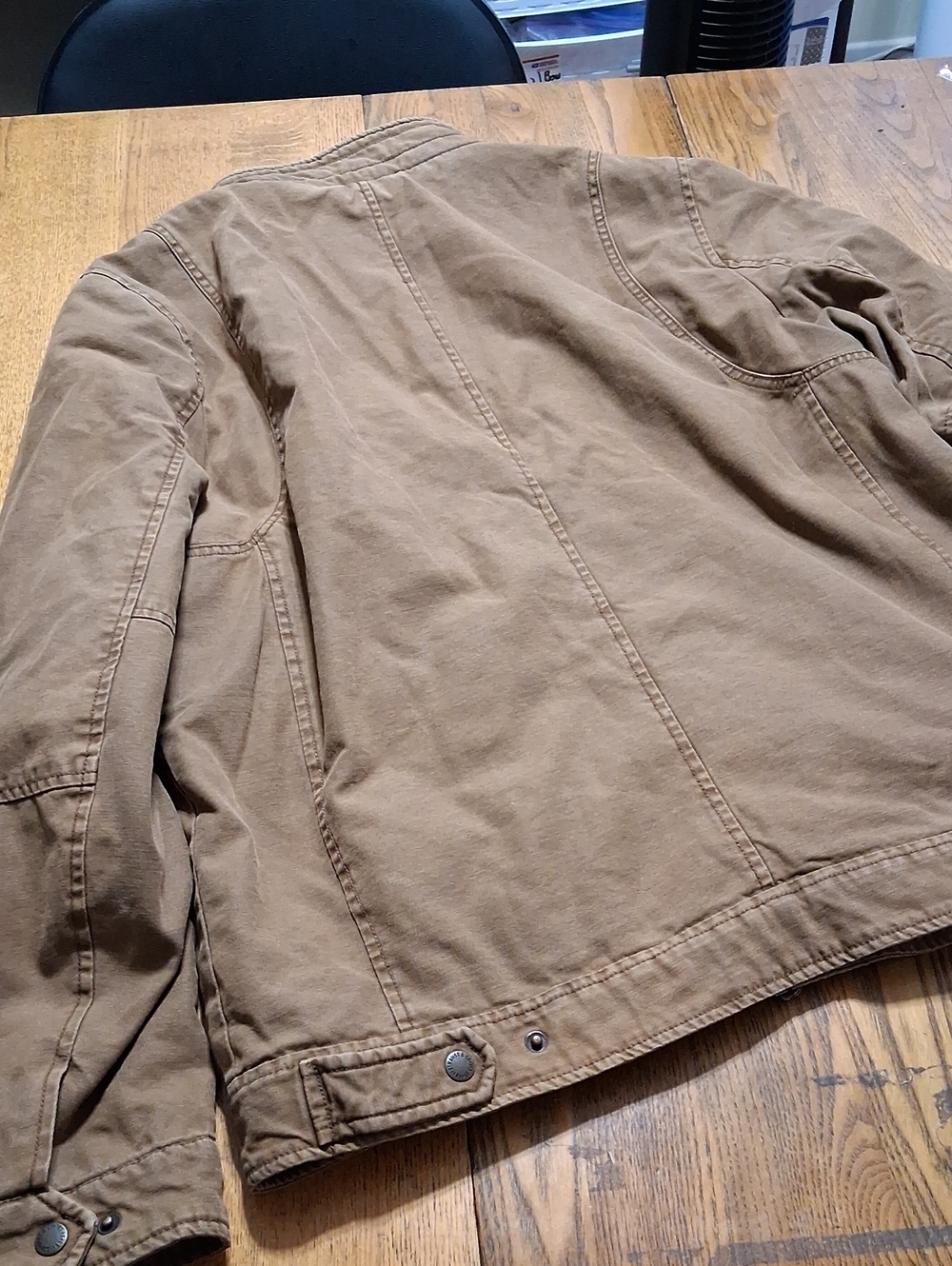 LEVI'S STRAUSS JACKET Jean Men LARGE BROWN Trucker ? Denim Used Coat LINED - Picture 3 of 7